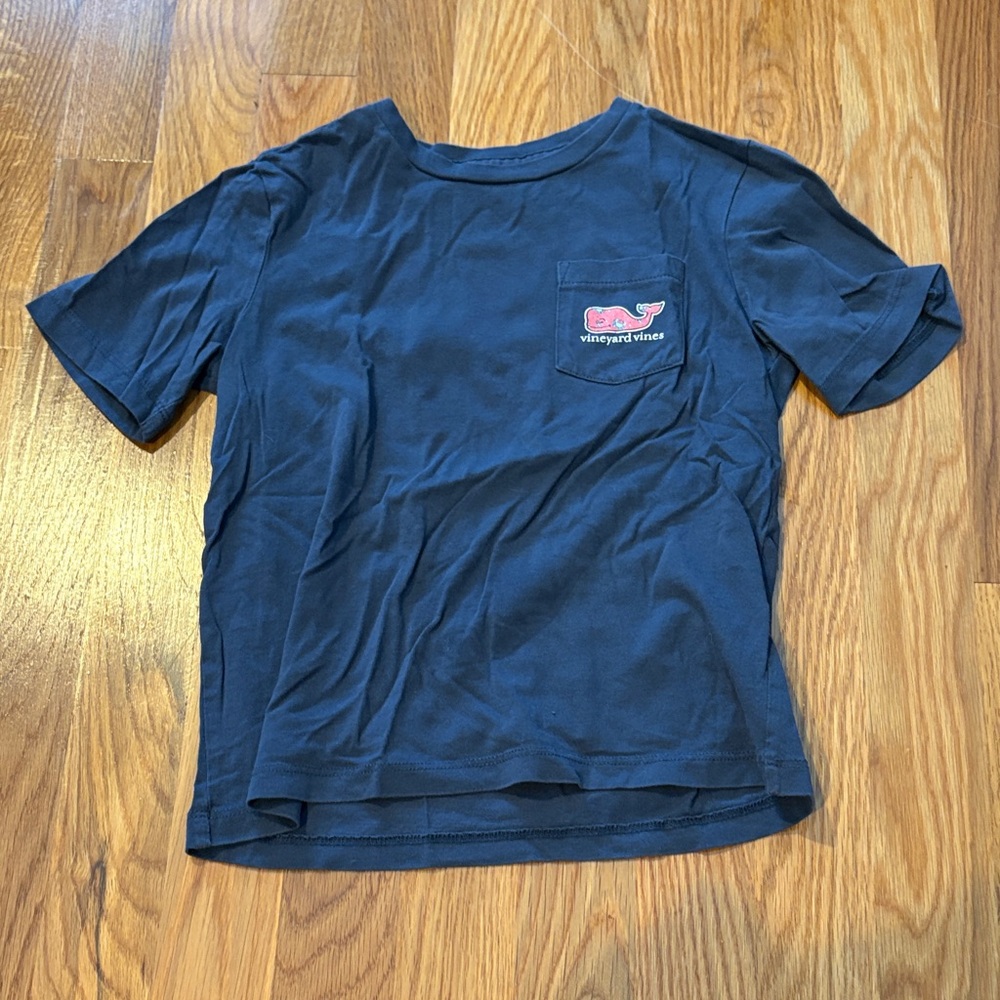 Vineyard Vines Kids Navy Blue Tee with Pocket